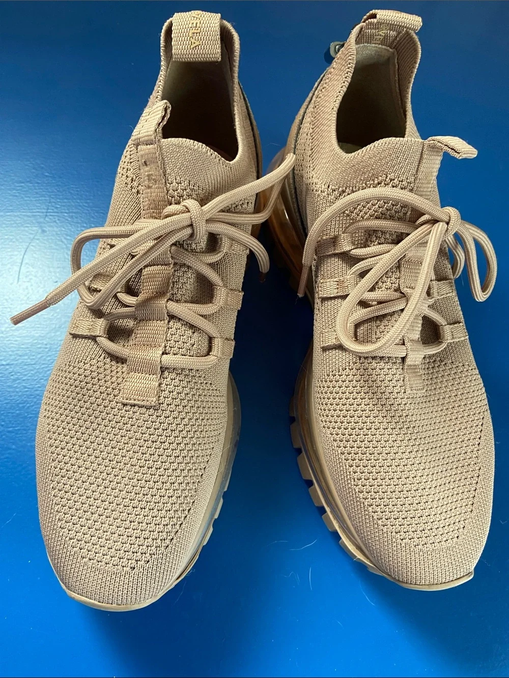 CARVELA Platform Y2K Bubble Cleat Knit Sneaker Tan Beige Trainers FUNKY 8 38